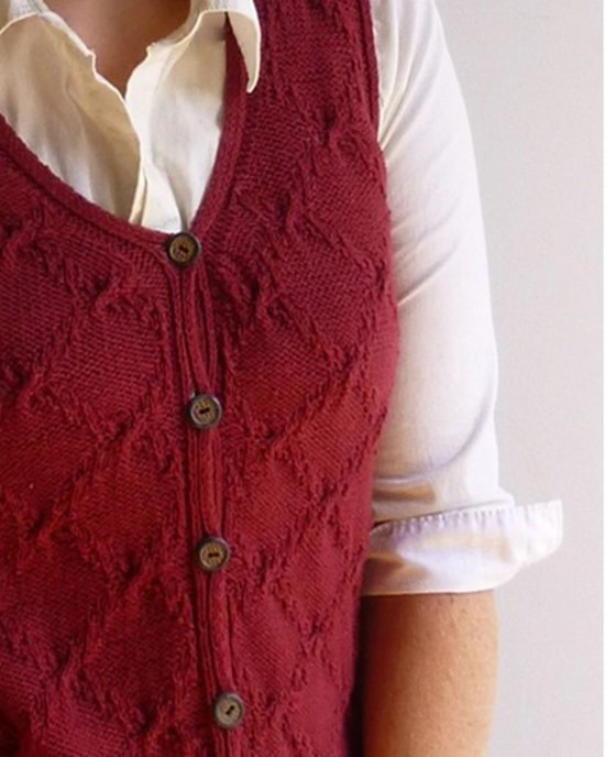 Button Vest Hemp and Cotton Hemp and Cashmere Knitting Pattern image 1